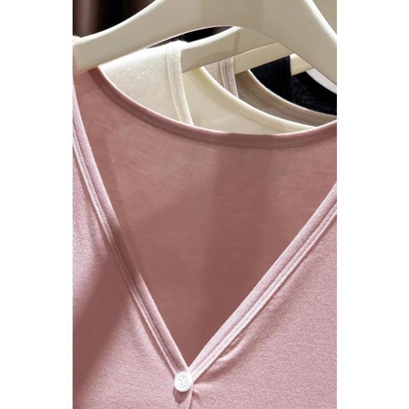 Women's Summer Shawl Sun Protection Clothes Spring Autumn Matching Camisoles V Neck Cardigans Thin Jackets