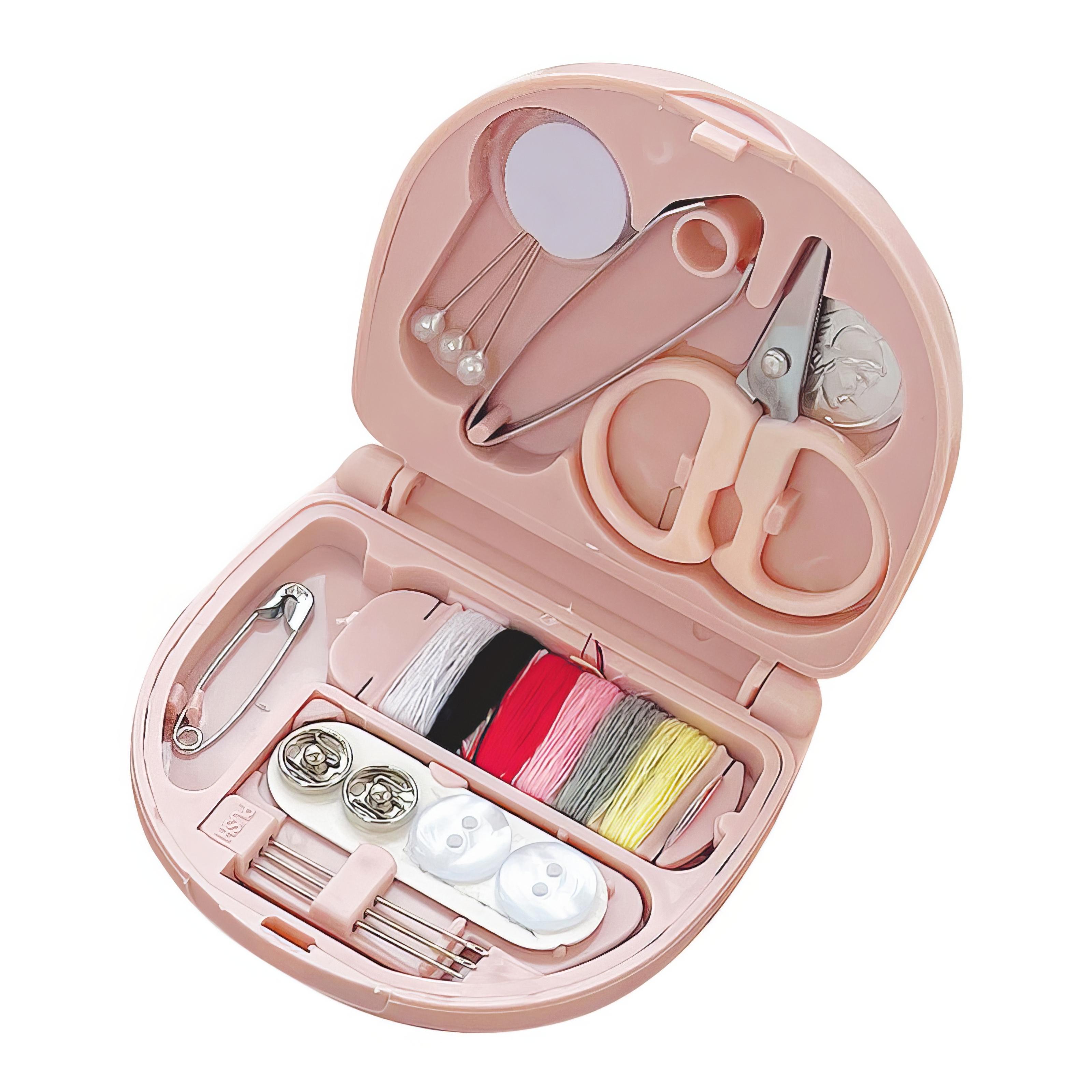 Nordic Style Mini Sewing Box, Portable Small Sewing Kit, All-round Set, Suitable for Portable Repair, Sewing Tool Set розовый