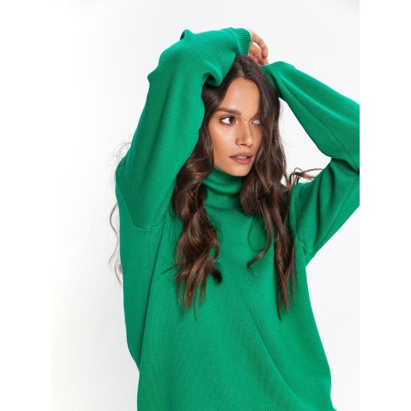 Autumn and Winter Women's Sweater Solid Color Loose Comfortable Casual High Neck Long Sleeve Sweater