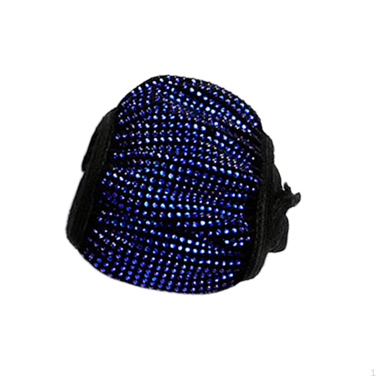 

Sparkling Steering Wheel Cover Protector with Rhinestones Velvet Comfortable soft 15inch for Suvs Blue