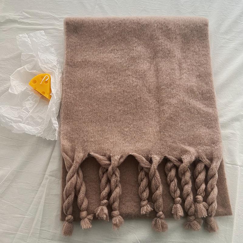 New Imitation Cashmere Women Scarf Winter Solid Warm Scarve Pashmina Tassel Mujer Female Foulard Bufanda Long Thick Wrap Shawl