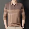 TUCANO Men's Striped Business Casual Long Sleeve Polo