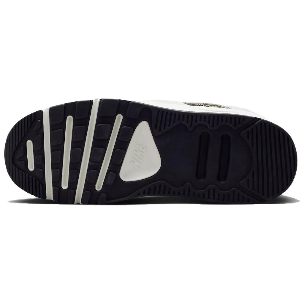 Nike Air Max 90 LV8 White Metallic Gold Black Women's Sneakers Casual Shoes HQ3497-100