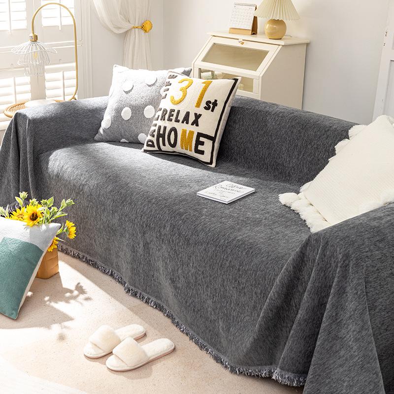 

Ткань против царапин, чехол для дивана, фиолетовая простая подушка, одеяло, универсальное одеяло на четыре сезона, полное полотенце 180*130cm