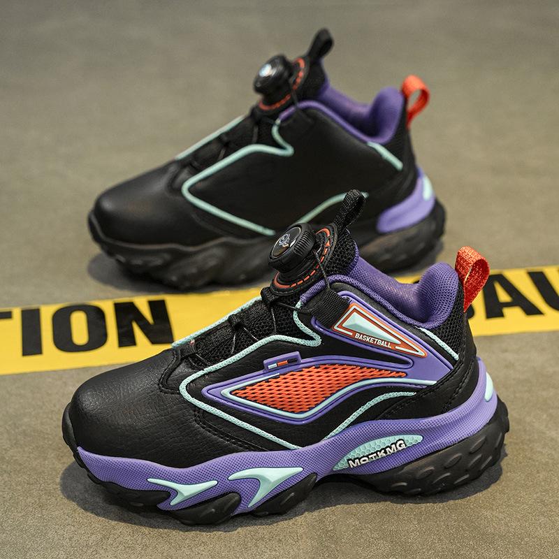 

Boys Non-Slip Soft Sole Basketball Running Shoes - 2025 Autumn/Winter 31 фіолетовий/помаранчевий