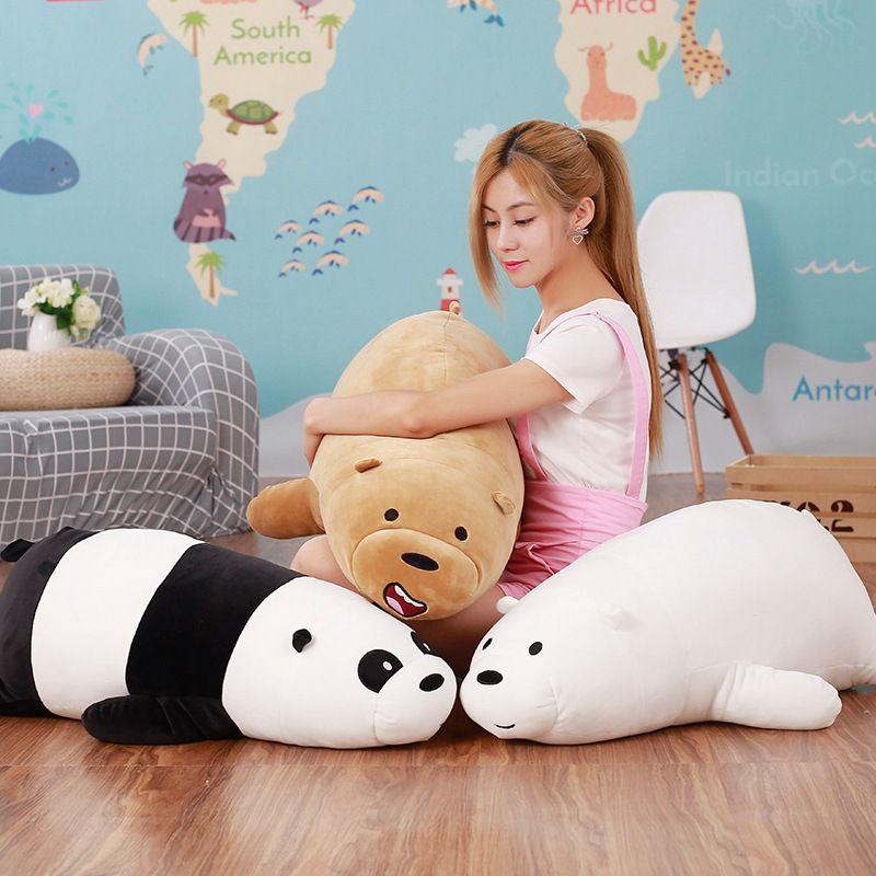 We Bare Bears Pillow Cartoon Bear Grizzly Bear Panda Soft Stuffed Plush Toy Doll Adorable And Cuddly