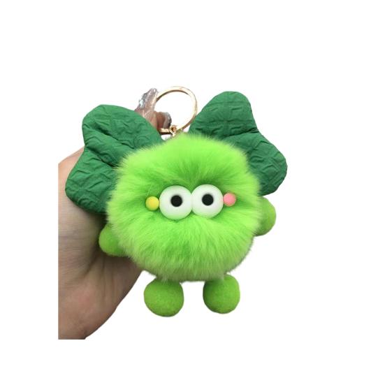 Keychain Plush Fur Bow Soft Imitation Fur Car Keychain Bags Backpacks Handbags Decorative Accessory