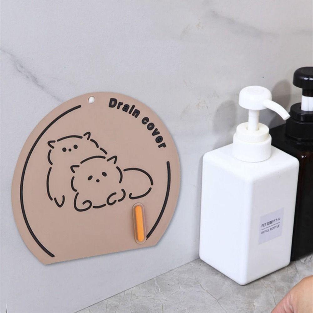 Cartoon Pattern Floor Drain Cover PVC Sink Strainer Hair Stopper Sink Drain Cover  Bathroom