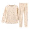 Kids Thermal Underwear Set Soft Comfy Natural Colored Cotton Pajamas Boys Girls