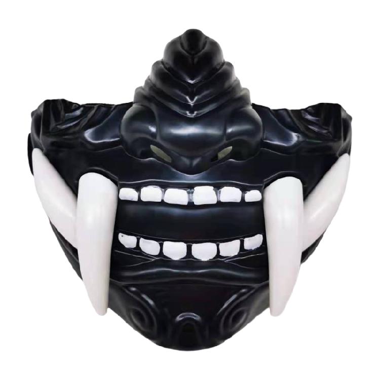 Airsoft Maske Halbe Gesichtsmaske Prajna Maske Japanischer Samurai Oni Dämon für Cosplay
