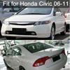 6PCS Black Window Pillar Posts Cover Door Trims For Honda Civic Sedan 2006-2011