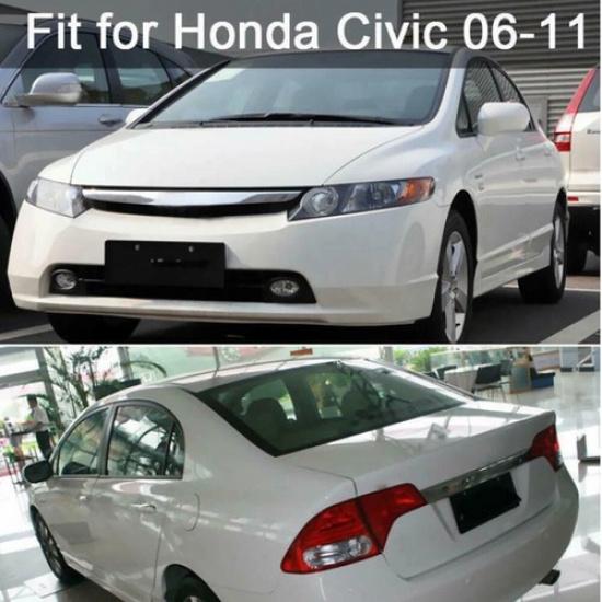 6PCS Black Window Pillar Posts Cover Door Trims For Honda Civic Sedan 2006-2011