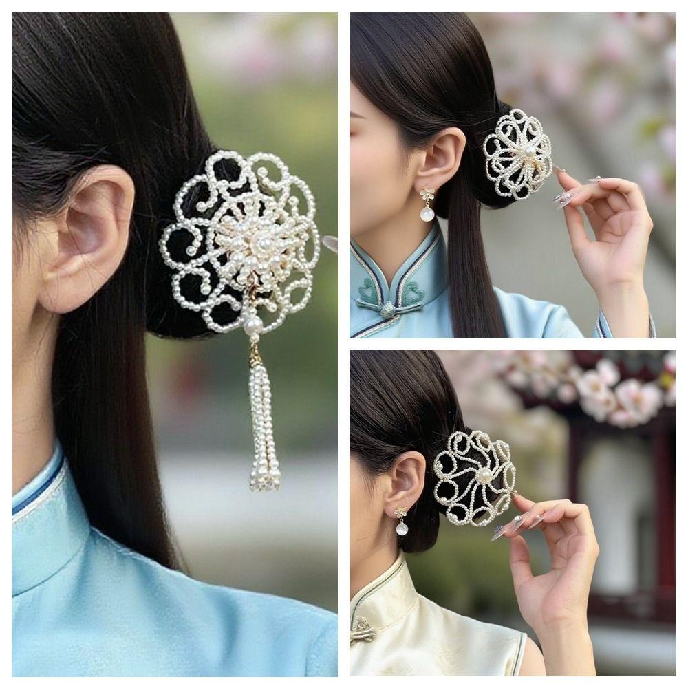 Tassel Cheongsam Headwear Pearl Hanfu Hairpin Temperament Chinese Style Hair Clip Daily