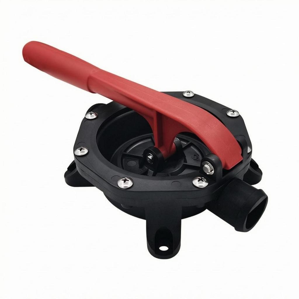 Hand Diaphragm Pump ScrewFastened Cover Water Transfer Red Lever Handle for Marine Use, Boats