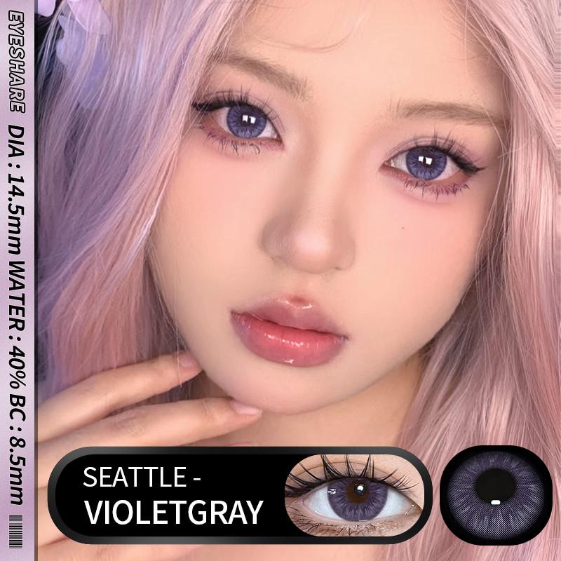 Eyeshare 1 Pair Pink Purple Contact Lenses for Eyes Colored Cosplay Softlens Natural Colorful Makeup Lens Cosmetics