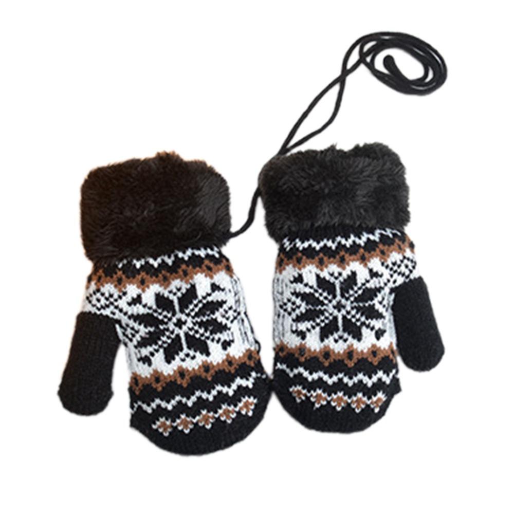 

Cute Knitted Yarn Winter Gloves Full Finger With Halter Gloves Thickened Warm Knitted Gloves Outdoor чорний