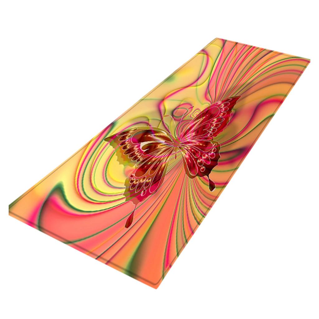 Butterfly Pattern Soft Runner Rug Non Absorbent Area Rug for Kitchen Living