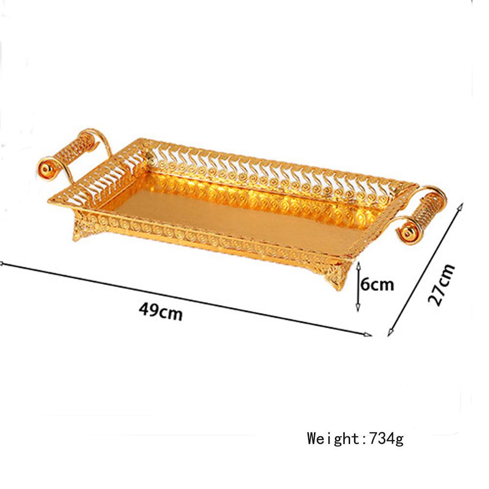 Fruit Plate Iron Fruit Serving Tray Rectangle Party Tray with 2 Handle Veggie Candy Tray for Table Dessert Snack