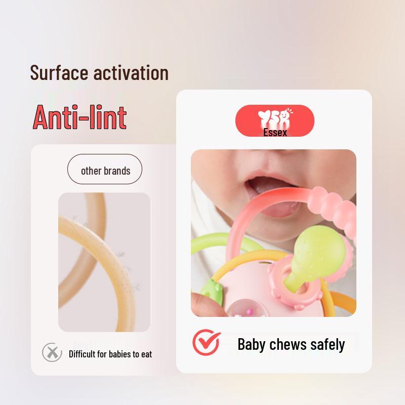 Manhattan Silicone Teething Ball Toy for Babies 0-1 Year - Early Education Puzzle for 3-6 Month Teether