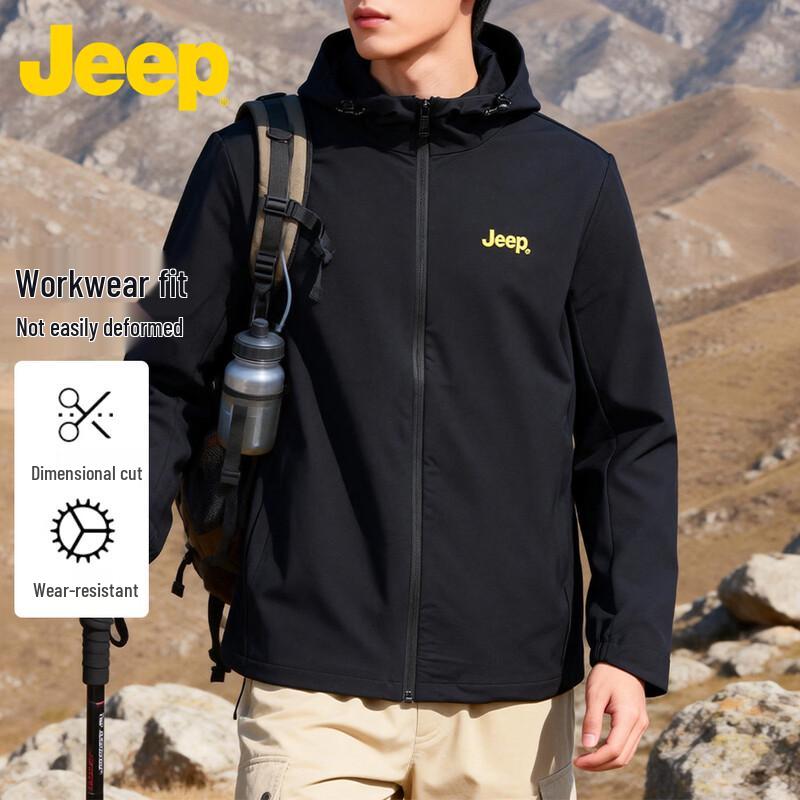 Jeep Men's Lightweight Hooded Soft Shell Jacket