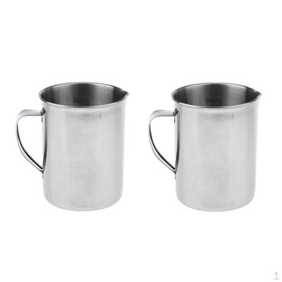 2pcs Stainless Steel Measuring Jug Cup Cooking 00ml