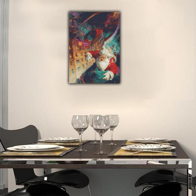 Diamond Painting Full Round Drill Diamond Santa Claus Round Diamond Painting Handmade Diy Diamond Mosaic Painting Home Decoration