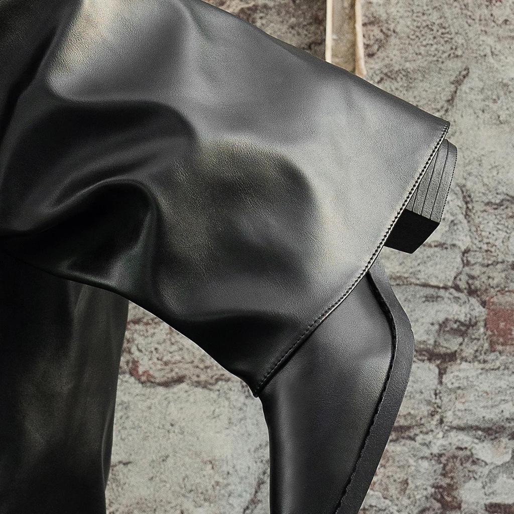 2025 Herbst Britischer Stil Hochhackige Klobige Stiefel - Übergröße Damen Lange Modestiefel