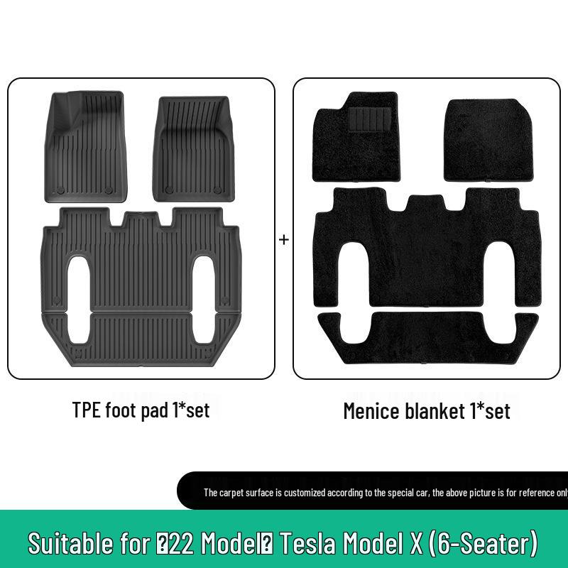 2022 Tesla Model X TPE Car Mats: Full Environmental Protection for Trunk and Backrest