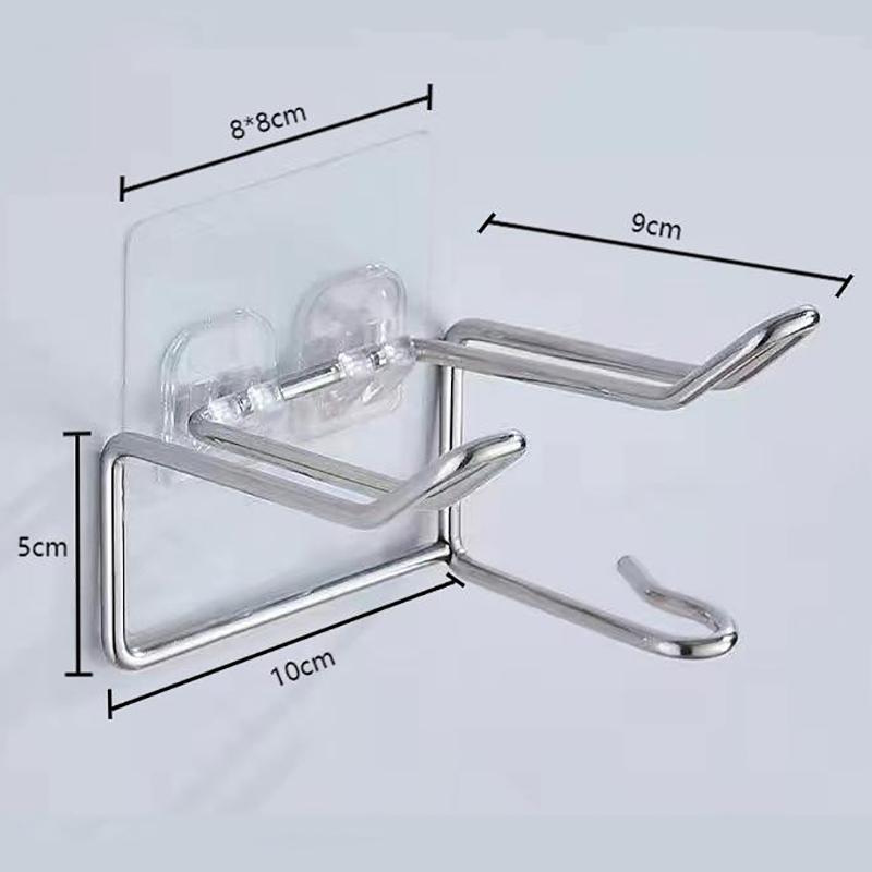 

Stainless Steel Hair Dryer Rack High Quality Bathroom Hairdryer Holder Wall Mounted Self-adhesive No Punching Easy To Install прозрачный