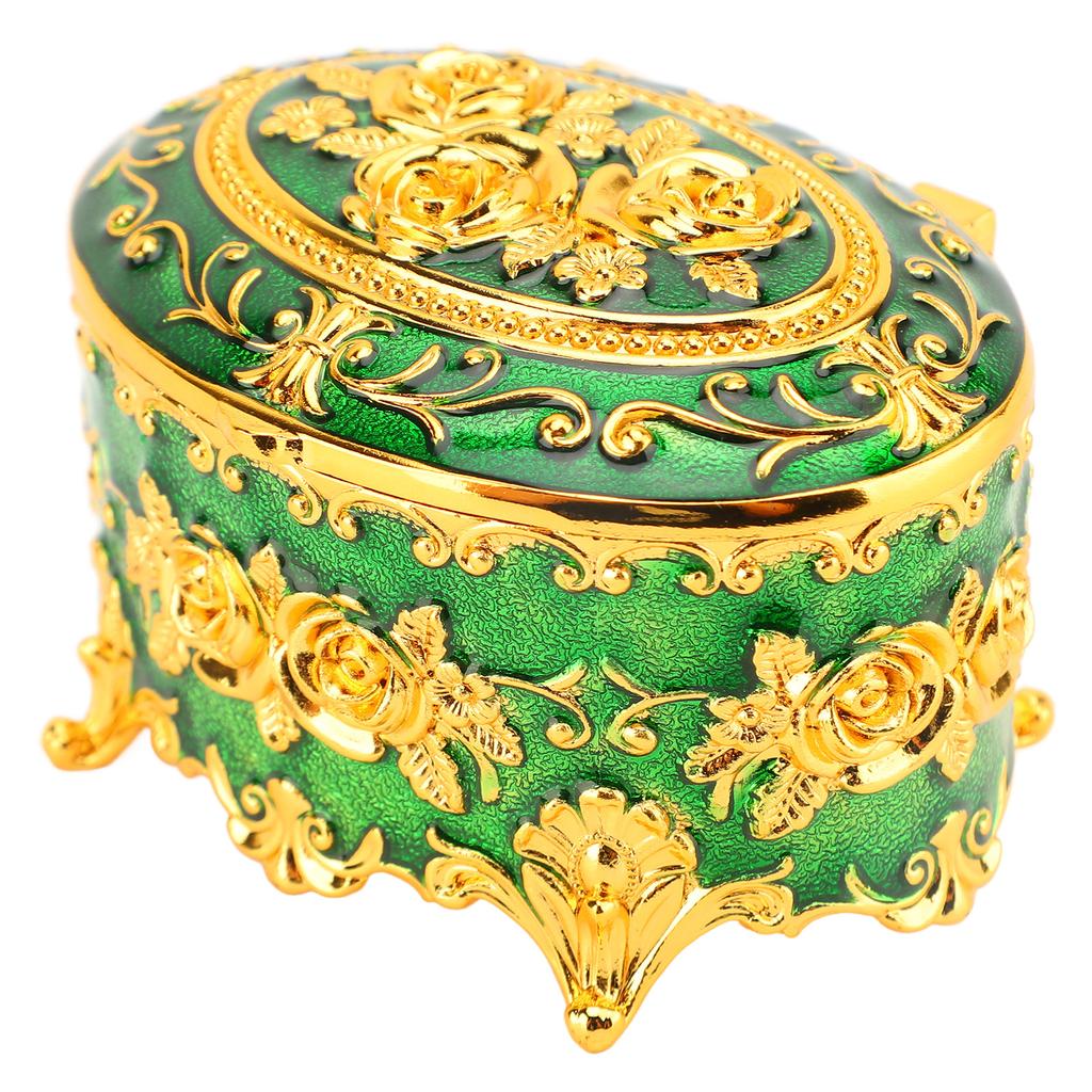 Metal Jewelry Box Vintage Zinc Alloy Decorative Easy To Maintain Keepsake Box for Necklace Earring