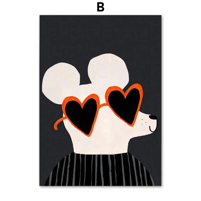 Nordischer Bär Panda Gans Koala Maus Katze Hund Pferd Wandkunst Leinwandmalerei Poster und Drucke Wandbilder Baby Kinderzimmer Dekor