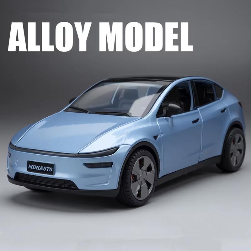 2026 New 1:32 Scale Tesla Electric Vehicles Alloy Diecast Model Cars Sound and Light Boys Gift Collectibles Pull Back Children's Toys