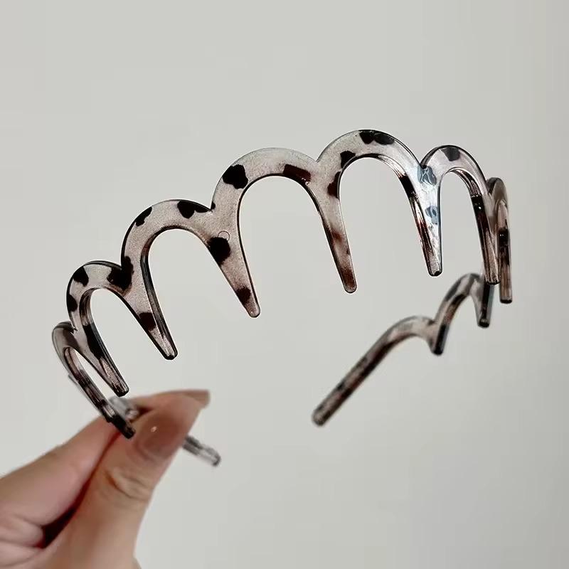 Trendy PC čelenka pro ženy Dívky Protipádová Jantarová Hnědá Černá Obruč s dlouhými zuby Zlomené gumičky do vlasů Příslušenství Korejské pokrývky hlavy