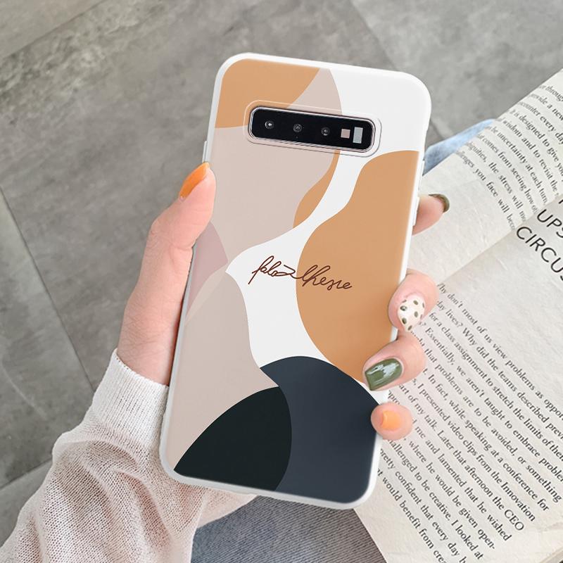 Coque Pour Samsung Galaxy S10 Plus S 10 S10E Housse Fleur Feuille Cœur Silicone Souple Fundas Pour Samsung S10 S10e Coque Mode Coquille