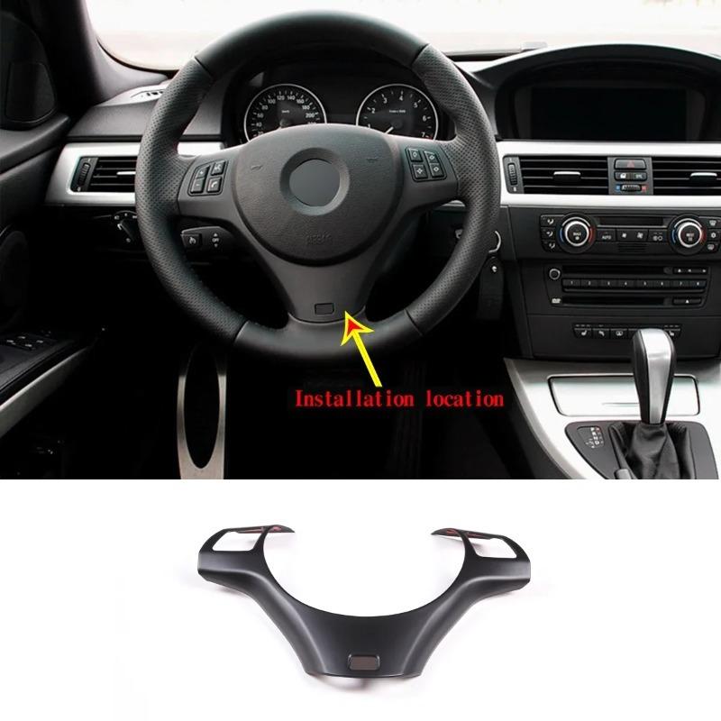 For 2005-2012 BMW 3 Series E90 E92 ABS Matt Black Car Steering Wheel  Frame Cover Trim Sticker Car Accessories para auto