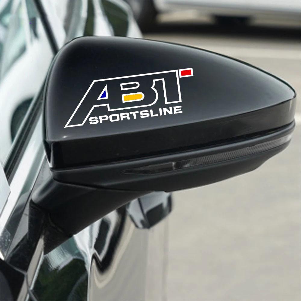 2pcs ABT Car Rearview Mirror Sticker For Volkswagen tt A1 A3 A4 A5 A6 A7 TT R8 Q3 Q5 Q7 Auto Decoration