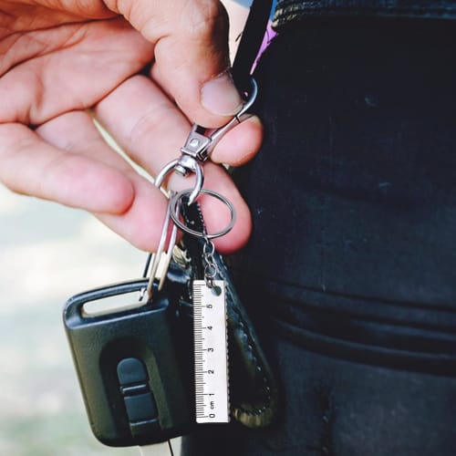 Small Ruler Keychain, Pocket Pendant Backpack Charm Measuring Tool, Practical Multifunctional Key Ring Decoration for School, Home, Office