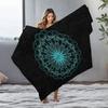 Boho Mandala Throw Blanket Geometric Pattern Fleece Festival Turkish Rug Home Decor Gift Idea