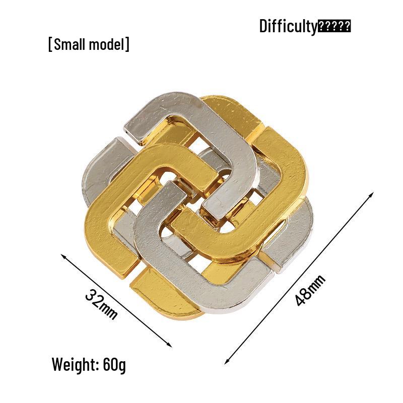 Intelligence Puzzle Zinc Alloy Disentanglement Rings - Unlock Nine Linked Rings Kongming Luban Lock Educational Toy