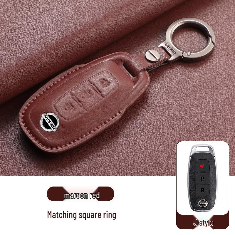 Nissan Altima 23 Model Key Case Suede Leather - Fits 14th Gen Sylphy, Qashqai, X-Trail, Kicks, Murano, Tiida