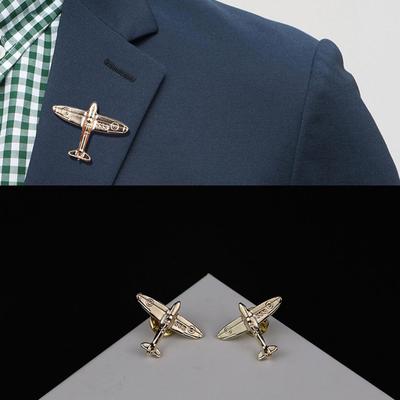Unisex Mode Flugzeugmodell Knopfkragenclip Brosche Anstecknadel Party Schmuck AVE