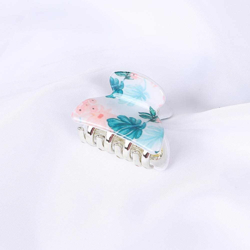 Acrylic Floral Sweet Small Hair Claw Clips Women Girls Plastic Print Crab Barrettes Clips Hair Clamps Hairpins Hair Accessories