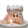 Suport de lumânare cu pisică de desene animate Sufragerie Bucătărie Baie Labe de încălzire din rășină Sfeșnic Pisicuță Decor pentru birou Cadou de aniversare de Crăciun