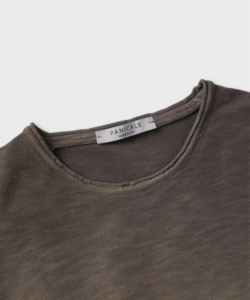 PANICALE Gradient Cotton Short Sleeve Sweater 2 Colors