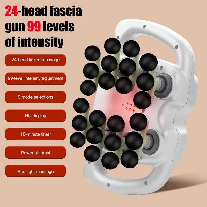 Durable And Safe Fascia Gun 16-Head Muscle Massage Gun Professional Body Leg Back Shoulder Waist Fascia Gun High Frequency Vibration Massager Gun