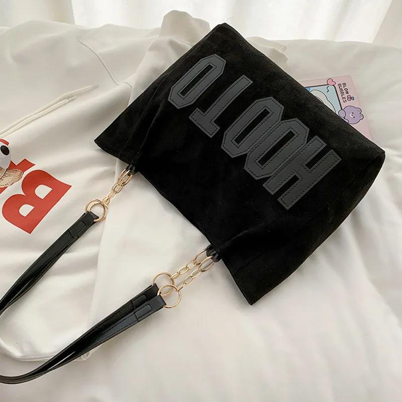 

Однотонная сумка через плечо, Модная сумка-тоут с надписями, Холщовая сумка для кампуса для женщин, Сумка для офиса, колледжа, работы, путешествий Bolsa 28X25X9cm чёрный