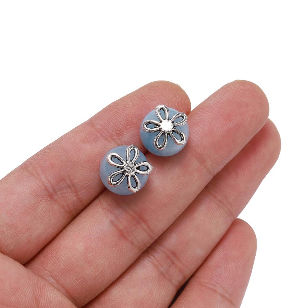 50pcs/Lot 11.5mm 5 Petals Antique  Simple Hollow Flower Loose Sparer Apart End Bead Caps For DIY Jewelry Making Findings