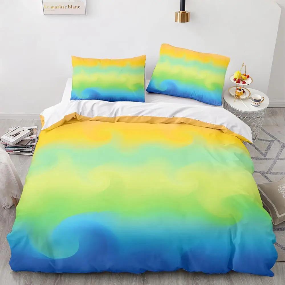 

Rainbow Gradient Duvet Cover Set Queen Size Cute Bedding for Kids Girls Polyester Quilt Cover Single King Twin 70x133cm 2pcs