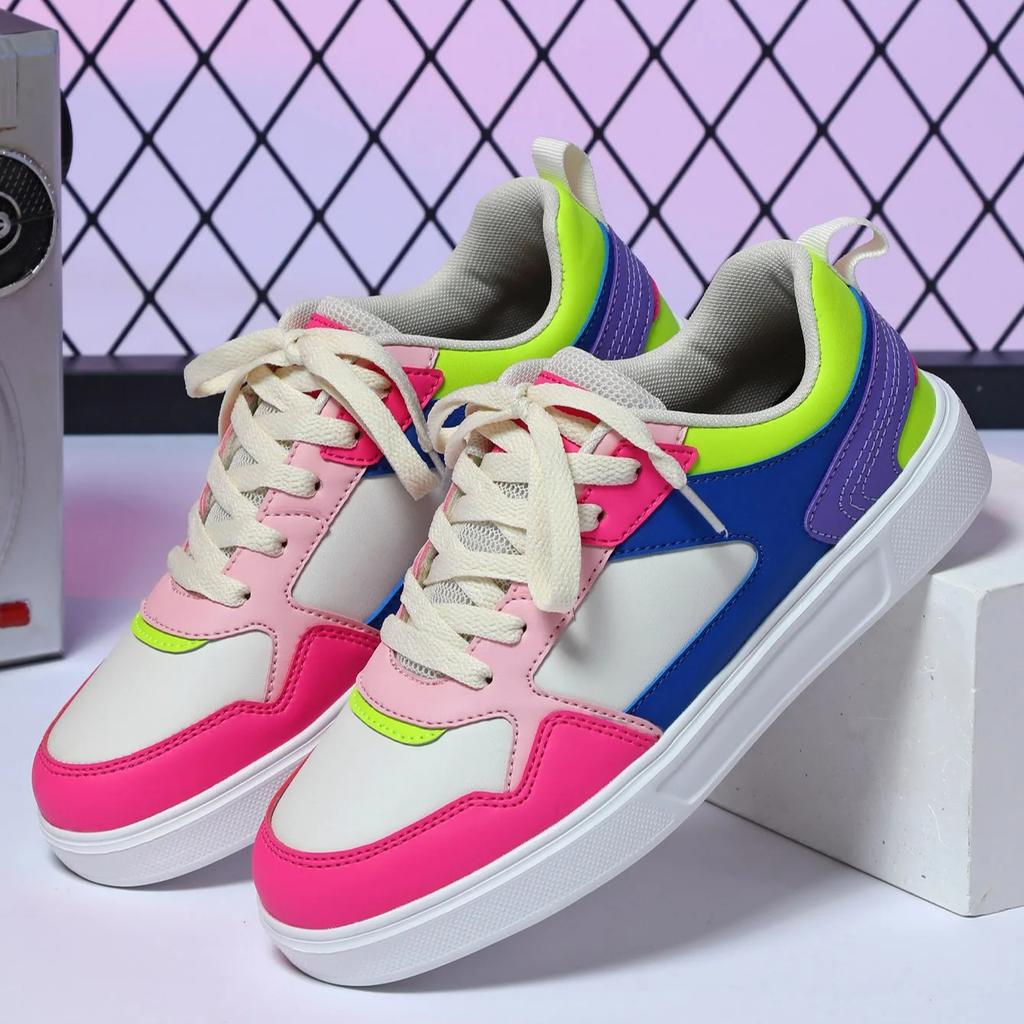 White Shoes PU Leather Board Shoes Women Breathable Casual Sneakers Men Lace-up Trendy Running Trainers Anti-slip Waterproof