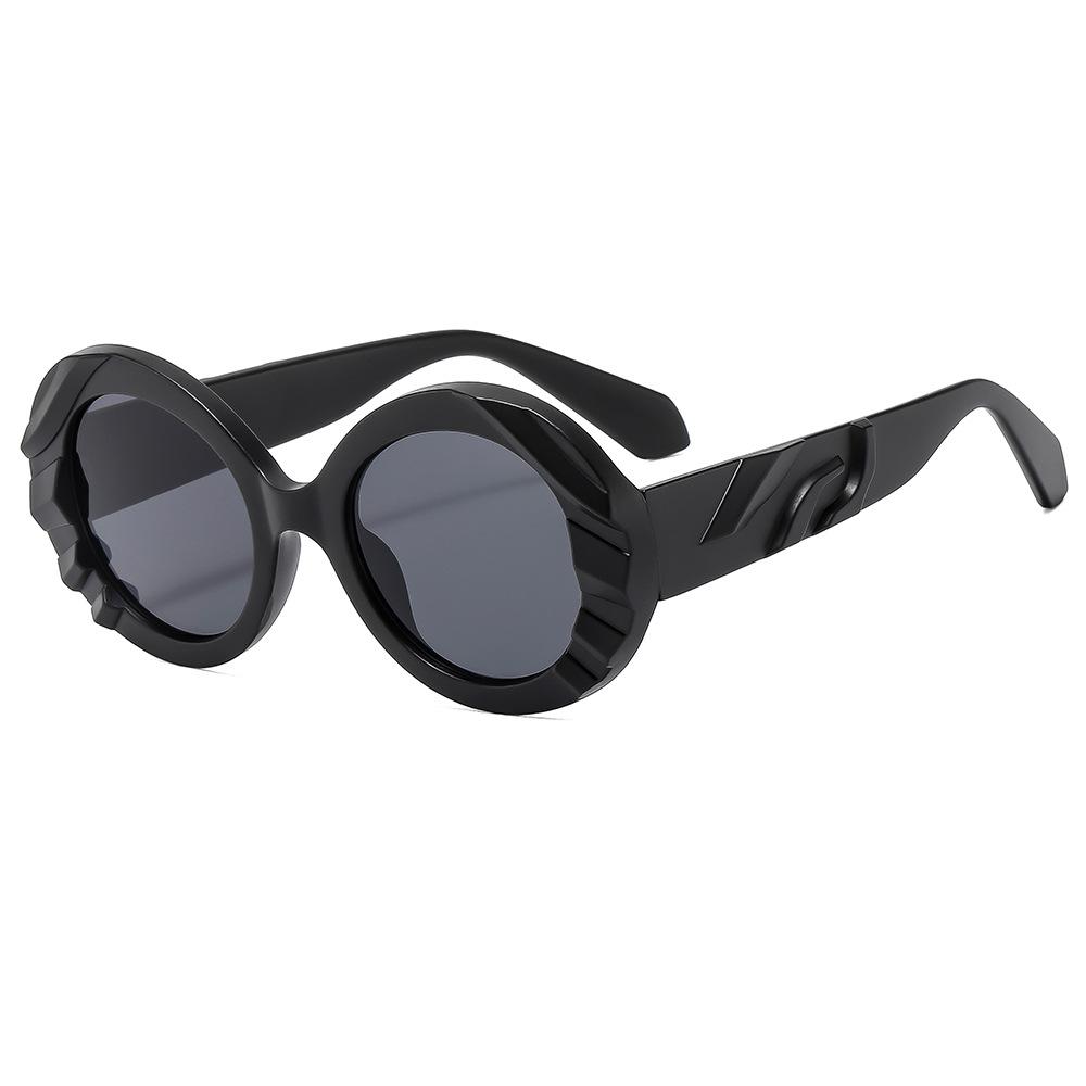 Circular Large Frame Sunglasses New Splicing Sunglasses Fashionable and High-end Women's Sunglasses